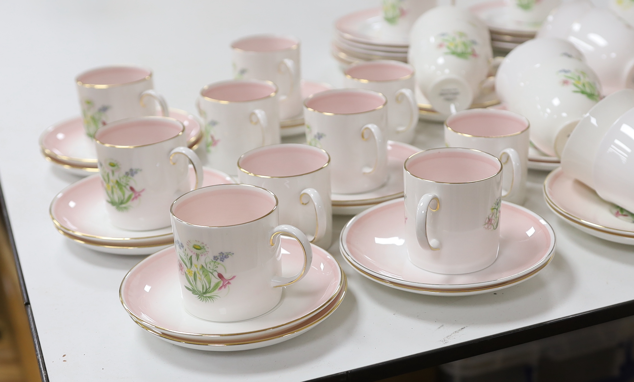 A Susie Cooper floral printed part tea and coffee set